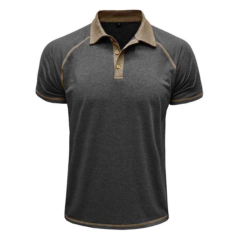 Men’s Colour Block Polo Shirt – Short Sleeve Casual Top