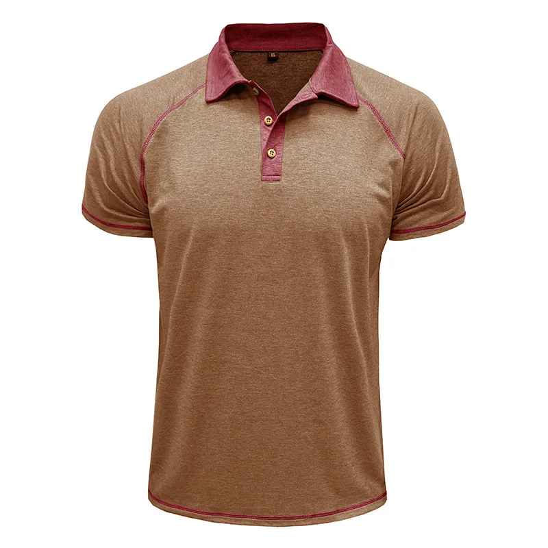 Men’s Colour Block Polo Shirt – Short Sleeve Casual Top