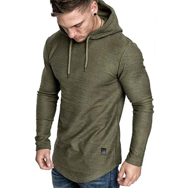 Men’s Textured Pullover Hoodie – Solid Colour, Soft & Breathable
