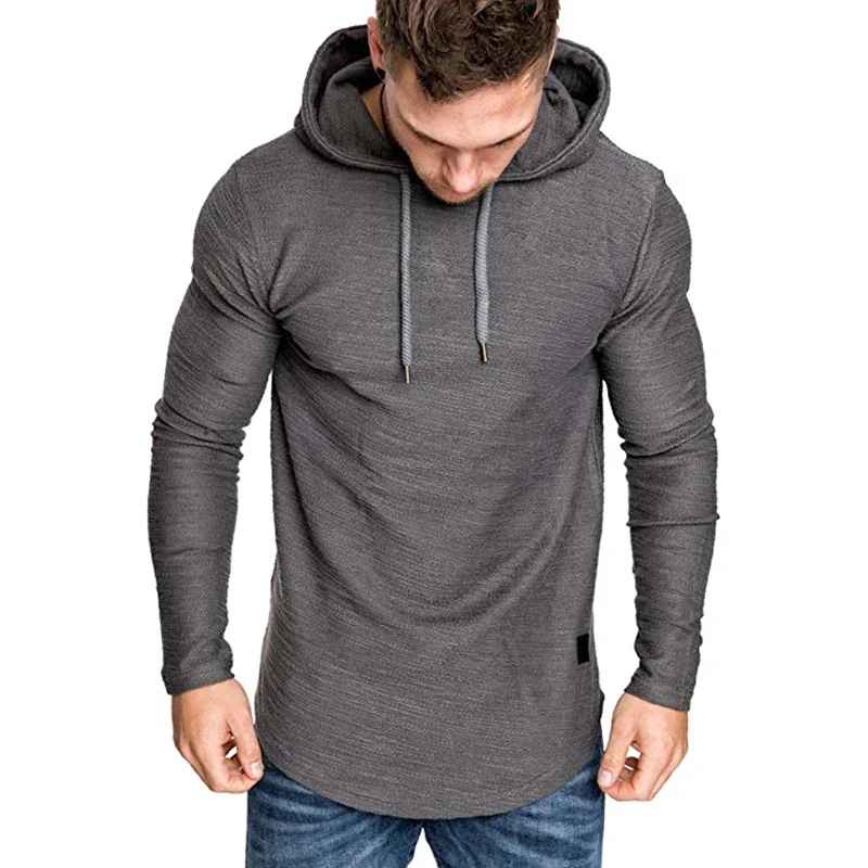 Men’s Textured Pullover Hoodie – Solid Colour, Soft & Breathable