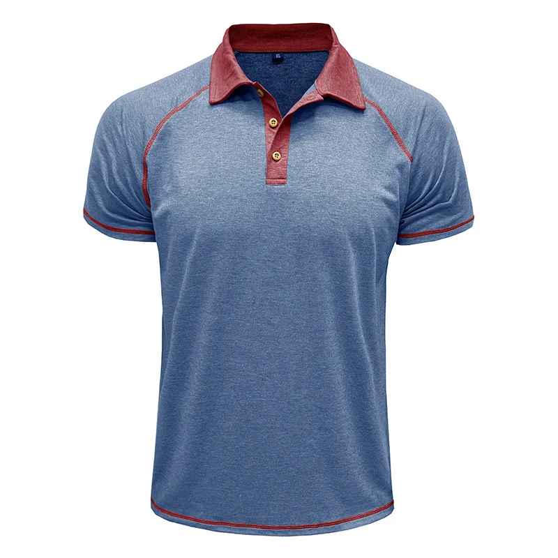 Men’s Colour Block Polo Shirt – Short Sleeve Casual Top