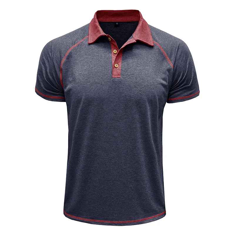 Men’s Colour Block Polo Shirt – Short Sleeve Casual Top