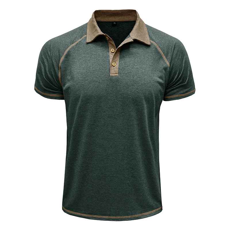 Men’s Colour Block Polo Shirt – Short Sleeve Casual Top
