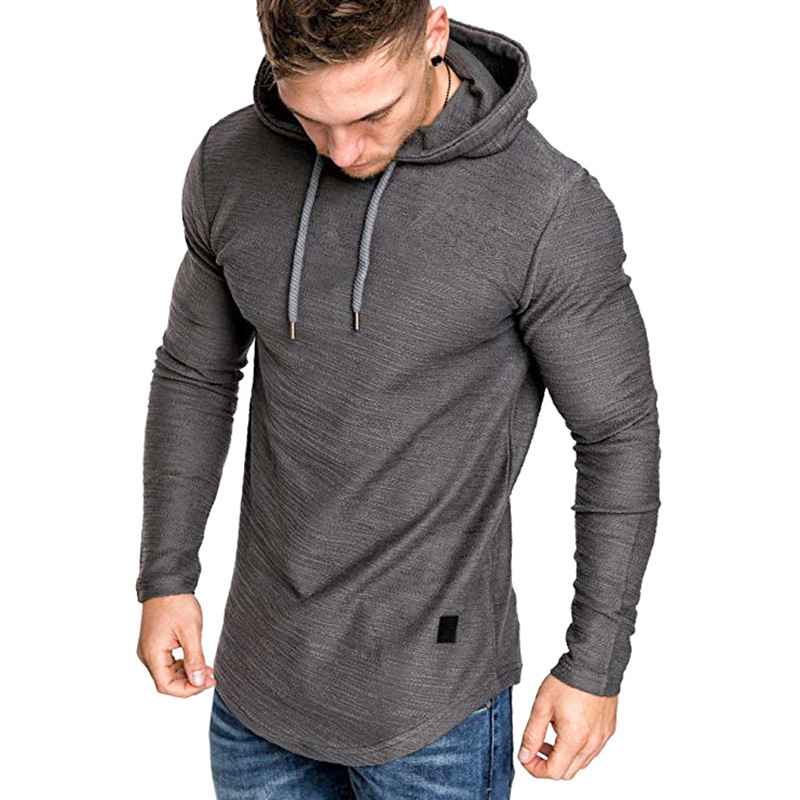 Men’s Textured Pullover Hoodie – Solid Colour, Soft & Breathable