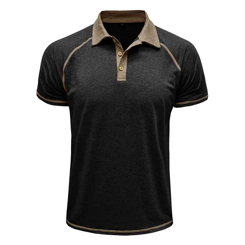 Men’s Colour Block Polo Shirt – Short Sleeve Casual Top