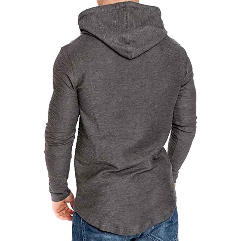 Men’s Textured Pullover Hoodie – Solid Colour, Soft & Breathable