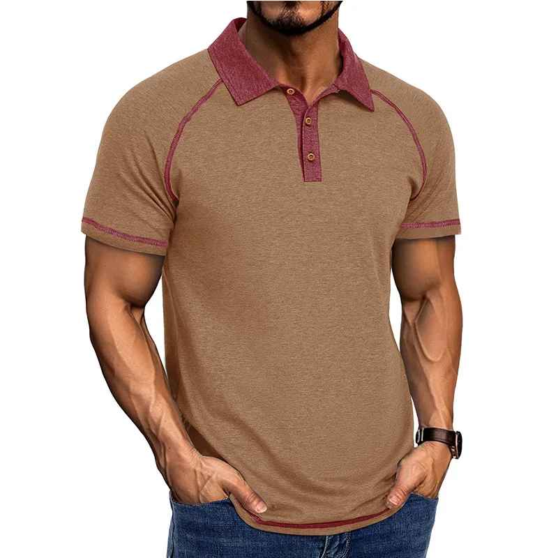 Men’s Colour Block Polo Shirt – Short Sleeve Casual Top