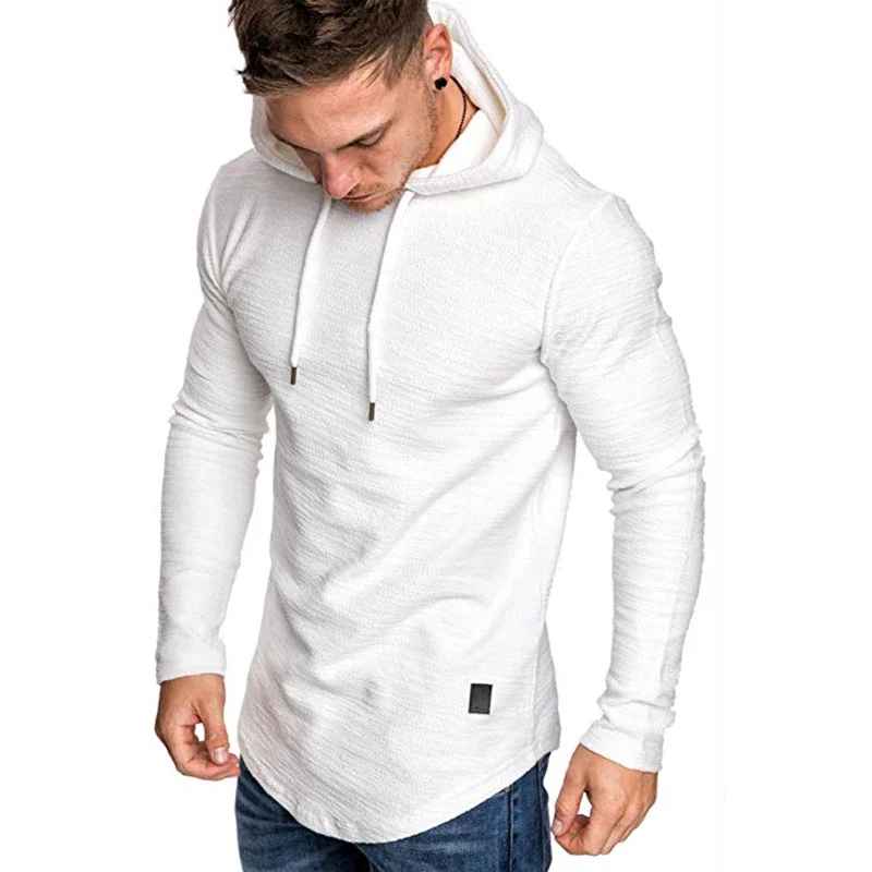 Men’s Textured Pullover Hoodie – Solid Colour, Soft & Breathable